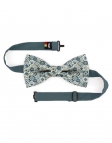 SUKAI - FLORAL BOW TIE - CLASSIC - TURQUOISE, TEAL & BEIGE
