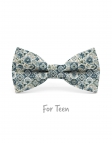 SUKAI - KID or TEEN BOW TIE - TURQUOISE, TEAL & BEIGE