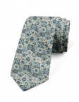 SUKAI - FLORAL TIE - TURQUOISE, TEAL & BEIGE