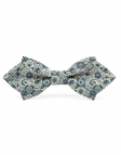 SUKAI - FLORAL BOW TIE - DIAMOND - TURQUOISE, TEAL & BEIGE