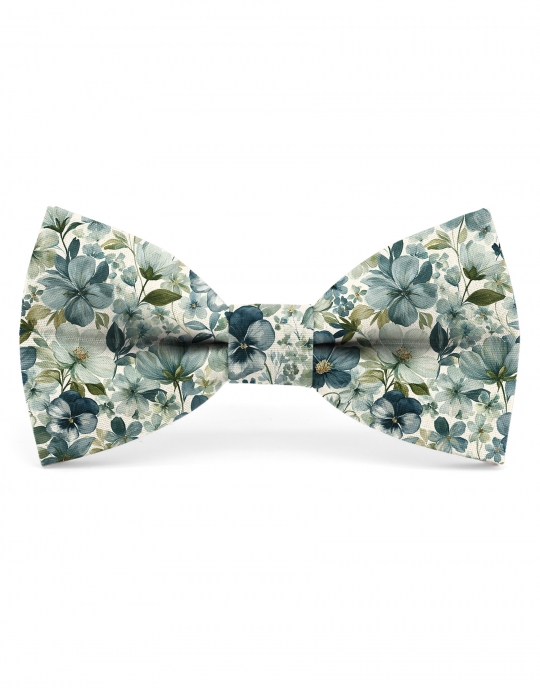 OMA - FLORAL BOW TIE - CLASSIC - TURQUOISE & TEAL