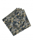 IWABE - POCHETTE FLEURIE - BLEU MARINE, BEIGE & LILA