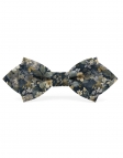 IWABE - FLORAL BOW TIE - DIAMOND - NAVY BLUE, BEIGE & LILAC