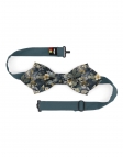 IWABE - FLORAL BOW TIE - DIAMOND - NAVY BLUE, BEIGE & LILAC