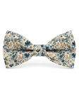OSORE - FLORAL BOW TIE - CLASSIC - PETROL GREEN & HONEY BEIGE