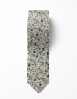 OSORE - CRAVATE FLEURIE - VERT PETROLE & BEIGE MIEL