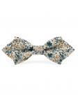 OSORE - FLORAL BOW TIE - DIAMOND - PETROL GREEN & HONEY BEIGE