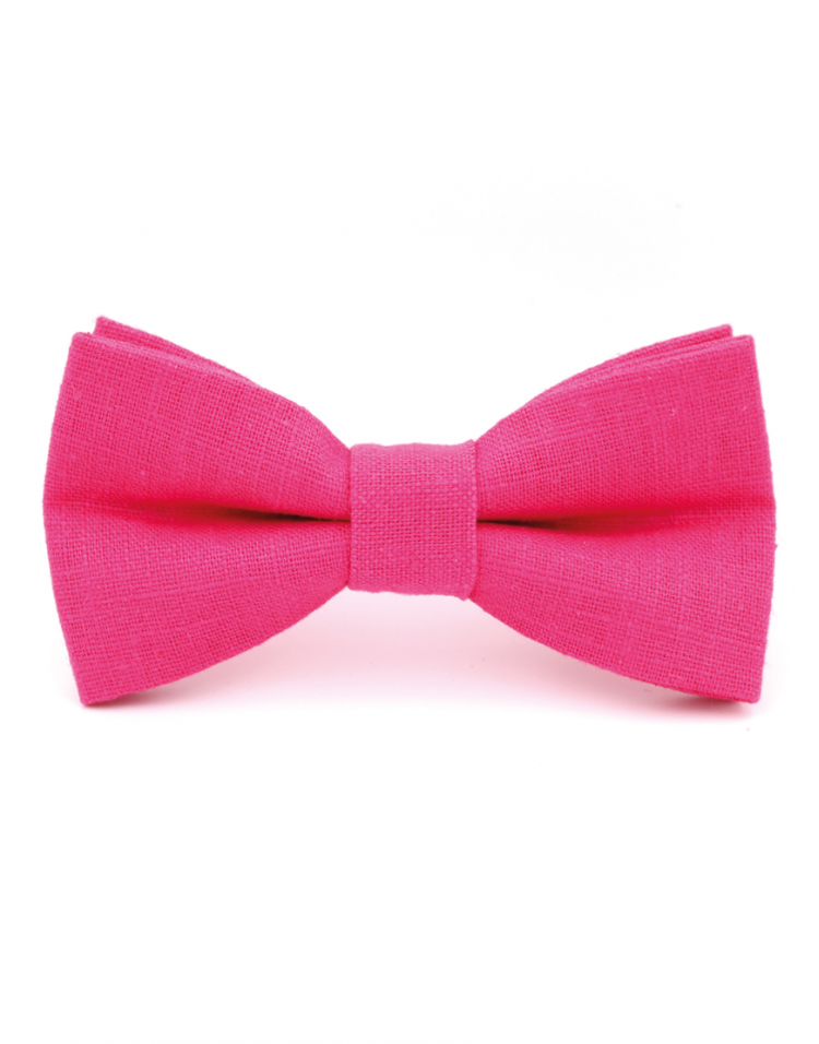 Fuchsia LINEN BOW TIE