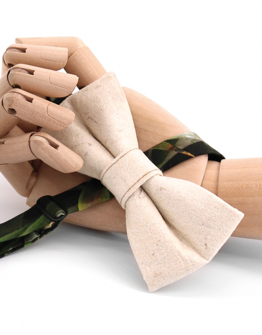 NATURAL BEIGE PINATEX NOEUD PAPILLON