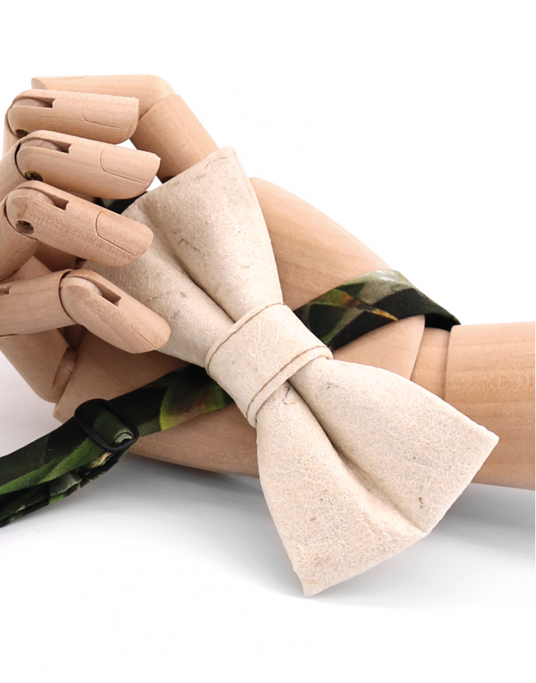 NATURAL BEIGE PINATEX NOEUD PAPILLON