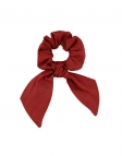 WILD - SCRUNCHIE MET SJAAL - baksteen rood - LINNEN