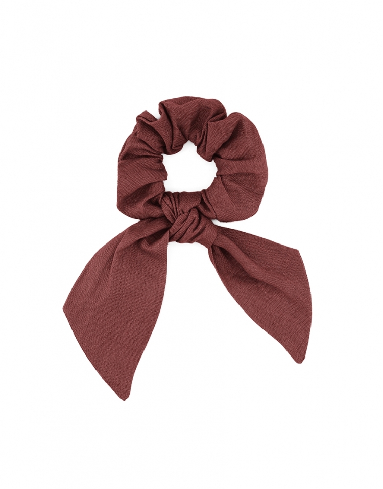 CELLAR - SCRUNCHIE MET SJAAL - SIENNA TERRACOTTA - LINNEN