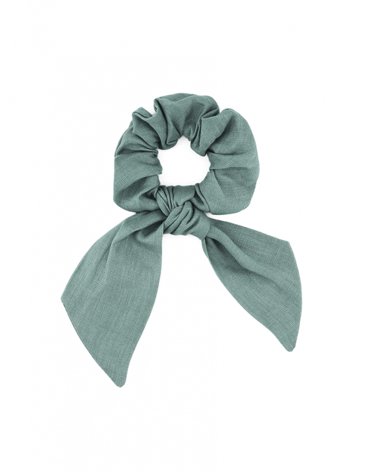 WHISPER - SCRUNCHIE MET SJAAL - LICHT TURKOOIS - LINNEN