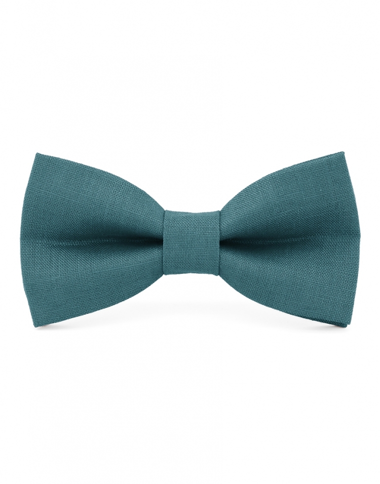 RIVER - 100% LINEN - BOW TIE - GREEN TURQUOISE