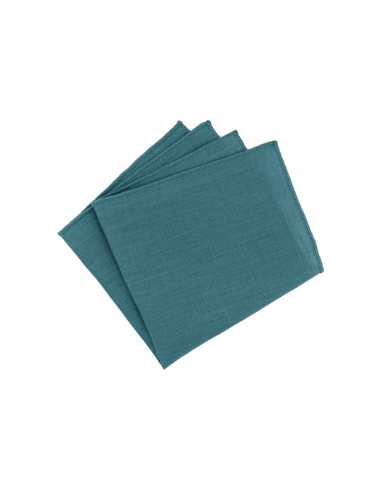 RIVER - POCKET SQUARE - GREEN TURQUOISE - LINEN