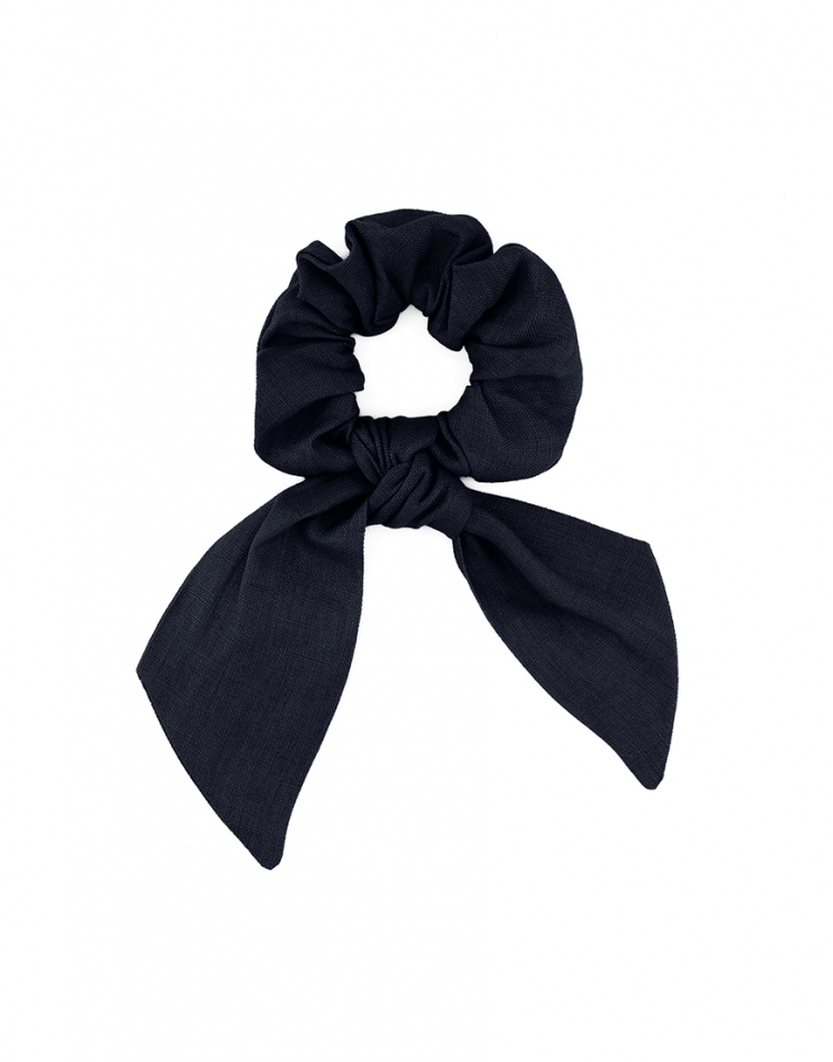 RESERVOIR - SCRUNCHIE MET SJAAL - MARINE BLAUW - LINNEN