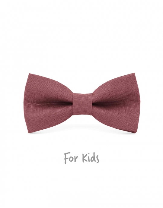 BLOSSOM - 100% LINEN - KID BOW TIE - ROSEWOOD