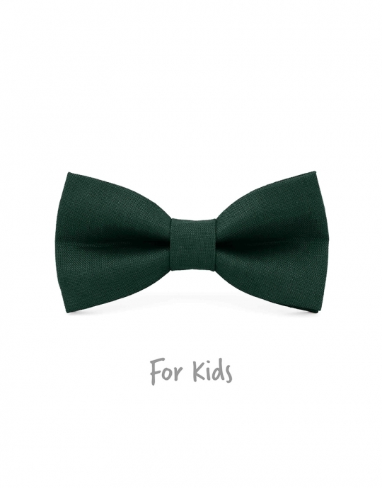 PASTURE - 100% LINEN - KID BOW TIE - FOUGERE GREEN