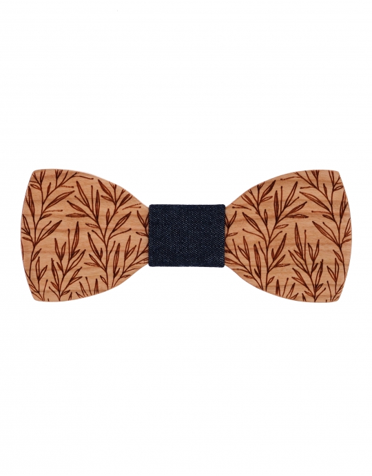 OXFORD CHERRY - WOODEN BOW TIE