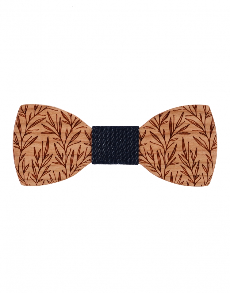 OXFORD CHERRY - WOODEN BOW TIE